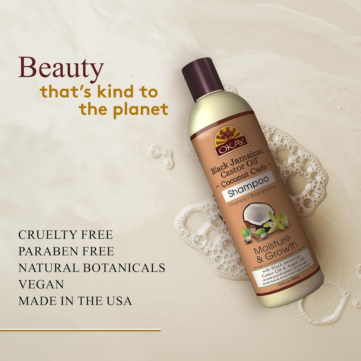 OKAY BLACK JAMAICAN CASTOR OIL COCONUT CURLS SHAMPOO 12OZ-2