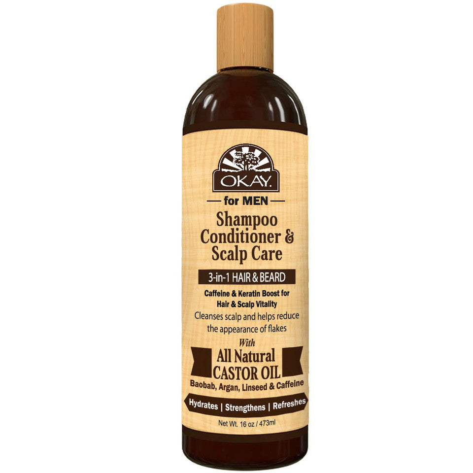 mens 3 in 1 hair beard scalp cleanser, castor oil mens shampoo, mens beard and hair wash, sulfate free mens cleanser, mens scalp care wash, conditioning hair and beard cleanser, daily use mens hair wash, castor oil mens grooming product, all hair types mens cleanser, gentle mens shampoo and beard wash