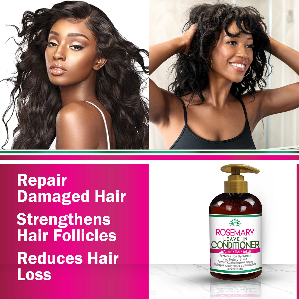 OKAY Rosemary with Biotin Conditioner 12oz Strengthening, Nourishing, Revitalizing Formula-3