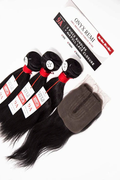 Onyx Remi 9A Virgin Hair Triple Wet Wavy Deep Wave Bundle with Closure  - 3 Pack