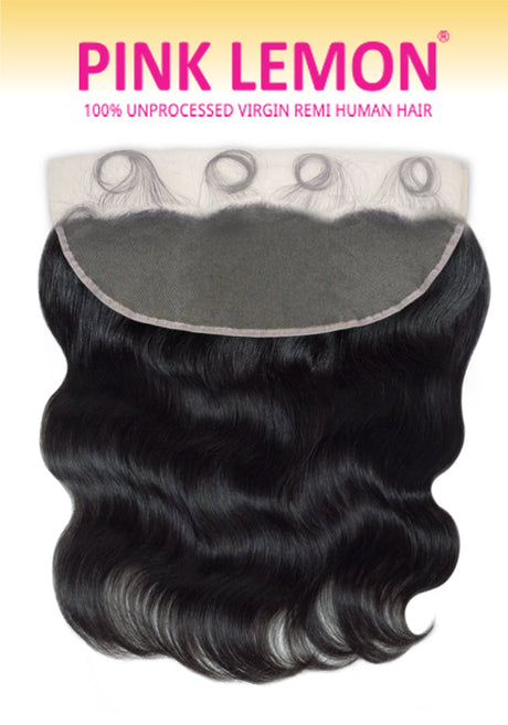 PINK LEMON 13X4 HD LACE FRONTAL BODY WAVE 100% HUMAN HAIR