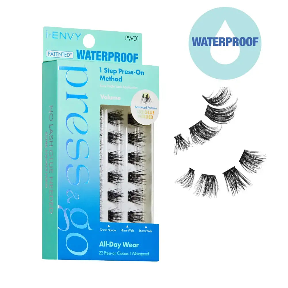 IEnvy Press & Go Self-Adhesive Lash Clusters Reusable Waterproof No-Glue Press-On Lashes