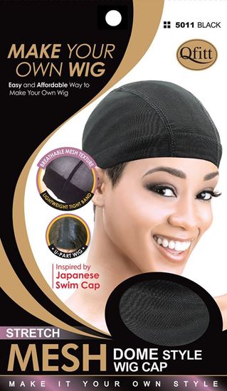 Qfitt Stretch Mesh Dome Wig Cap XL - Black