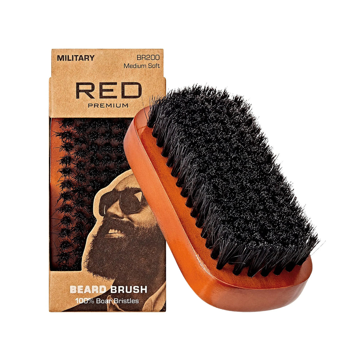 RED BY KISS RMP Beard Brush Military (BR200)