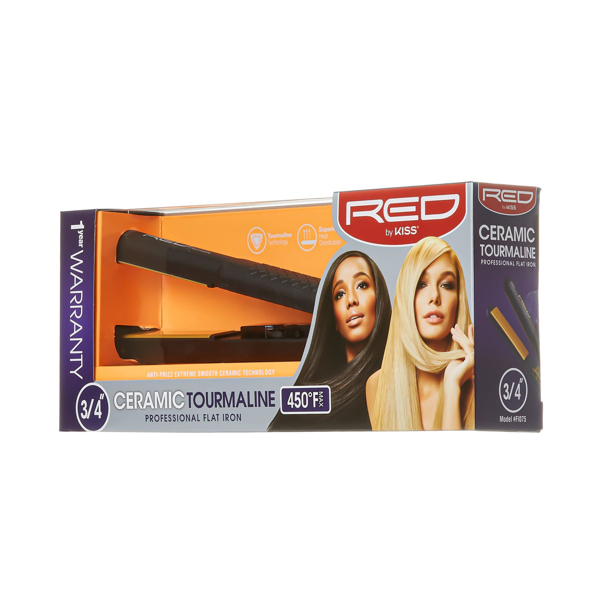 RED BY KISS Ceramic Tourmaline Flat Iron - 3/4"