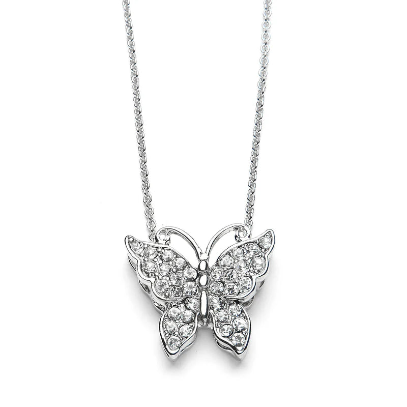 Joy Butterfly Silver Pendant Necklace (SN141)
