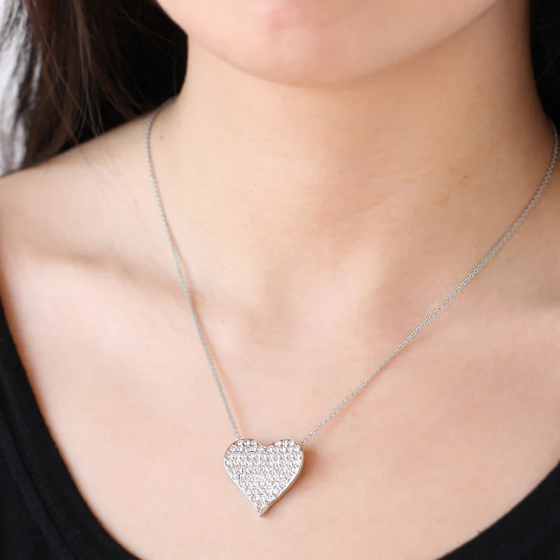 Joy Heart Silver Pendant Necklace (SN142)
