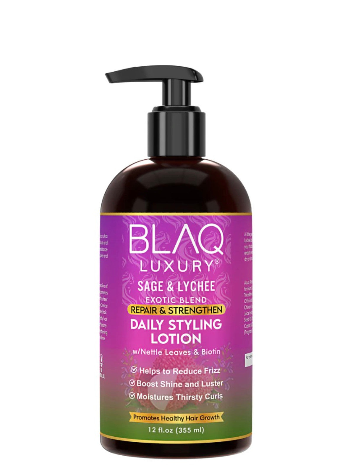 Blaq Luxury Sage Lychee Repair & Strenght Daily Styling Lotion 12 oz
