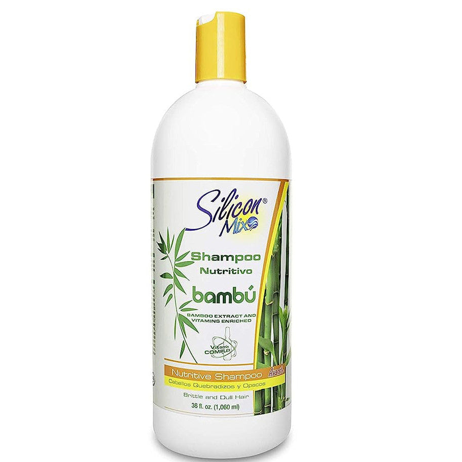 Silicon Mix Bambu shampoo, bamboo nutritive shampoo, Silicon Mix shampoo 36 oz, hair strengthening shampoo, biotin shampoo, bamboo extract hair shampoo, damaged hair repair shampoo, anti breakage shampoo, moisturizing hair cleanser, professional salon shampoo, weak hair treatment shampoo, nutritive hair shampoo, shine enhancing shampoo, hair growth support shampoo, large size hair shampoo