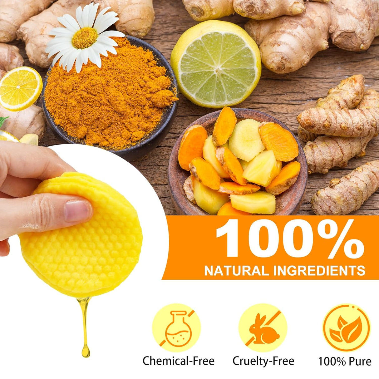 TE AMO TURMERIC & KOJIC ACID CLEANING PADS 50PADS-4