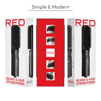 RED BY KISS Beard & Hair Straightener Beard & Hair 2-In-1 Styling (Hc16)