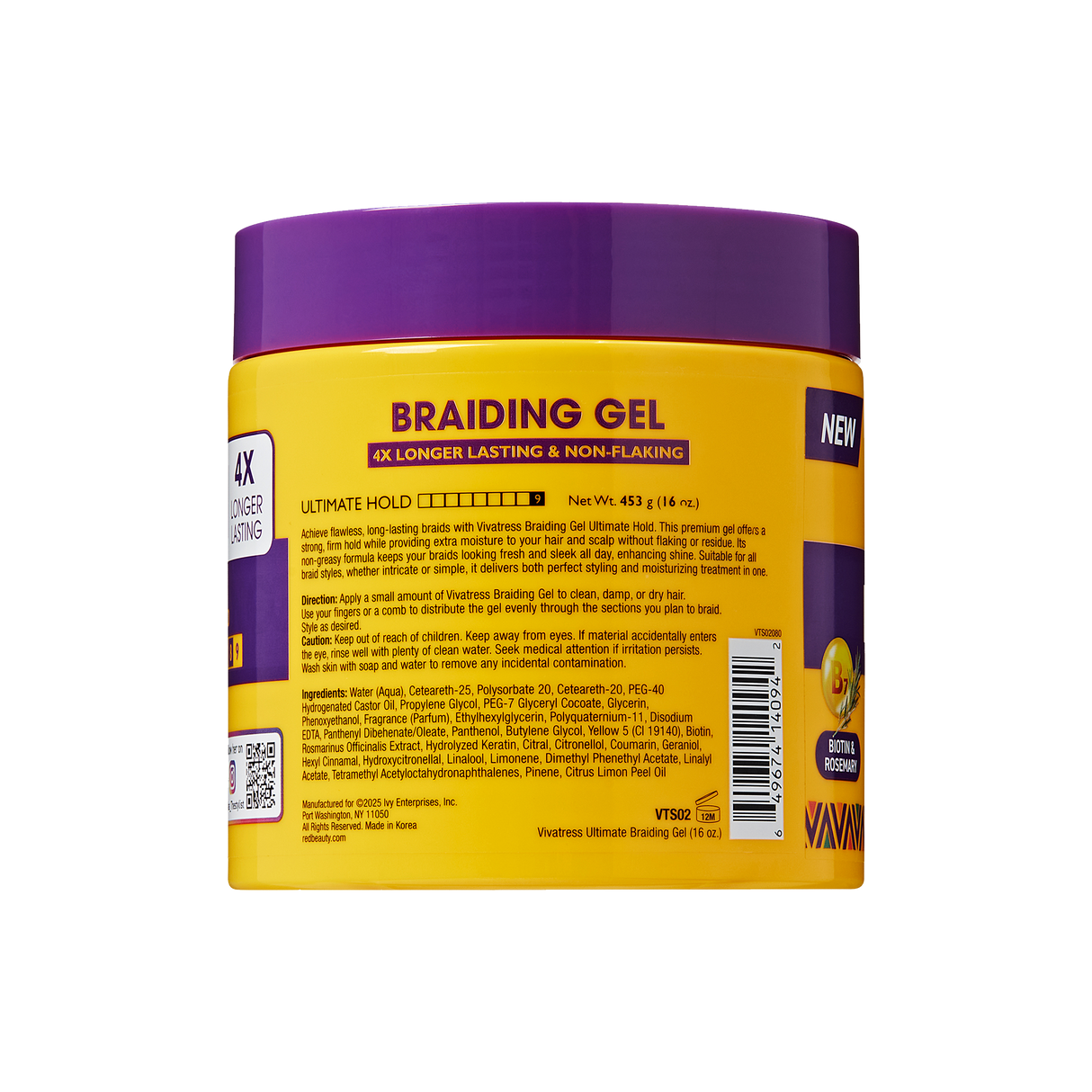 VIVATRESS BRAIDING GEL ULTIMATE HOLD 16 OZ VTS02-13
