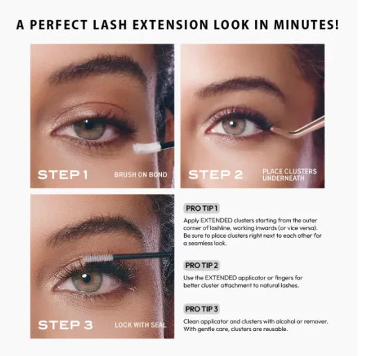 VLuxe By IEnvy Extended Faux Mink Clear Band Cluster Lashes