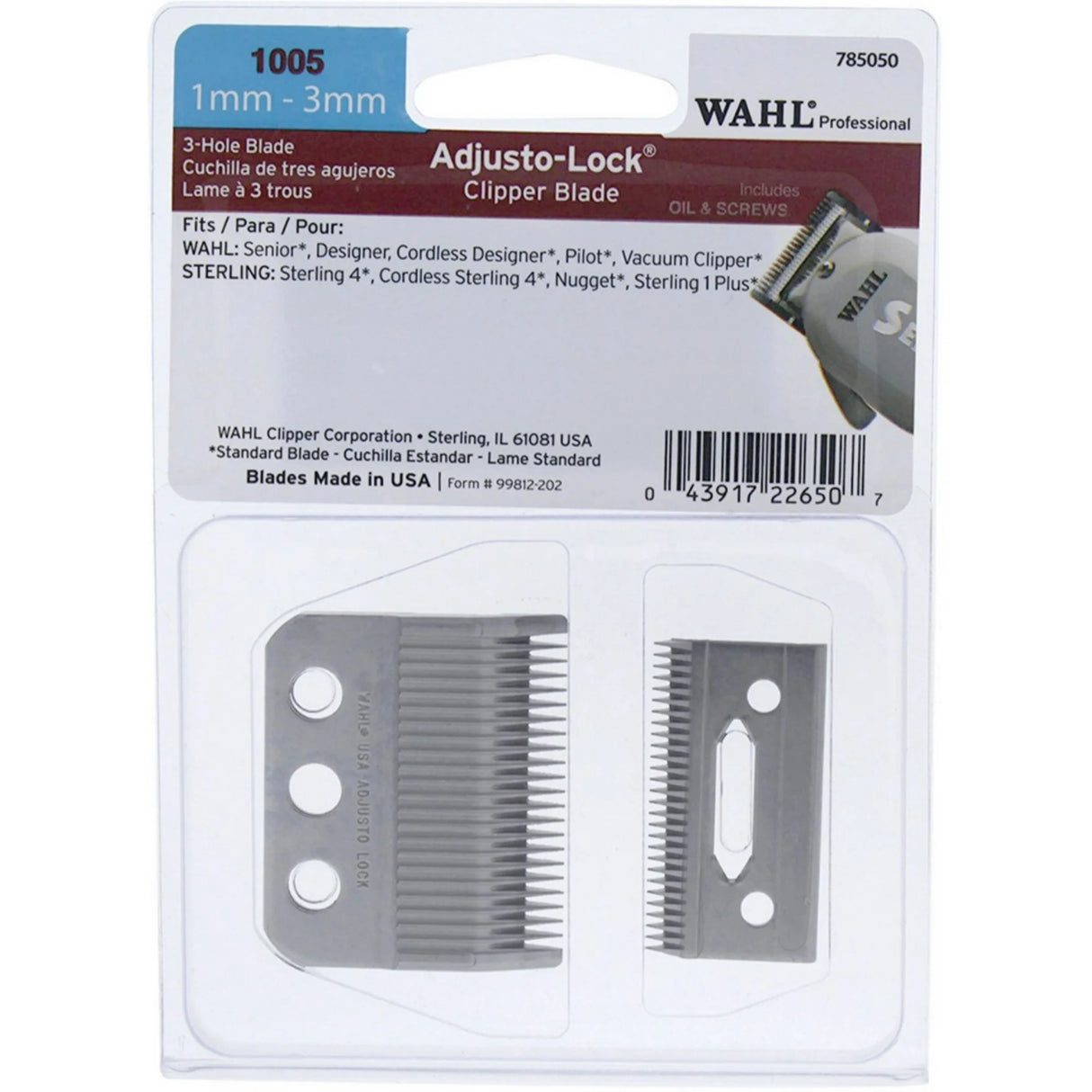 WAHL 3 Hole Adjusto Lock Clipper Blade (1005)