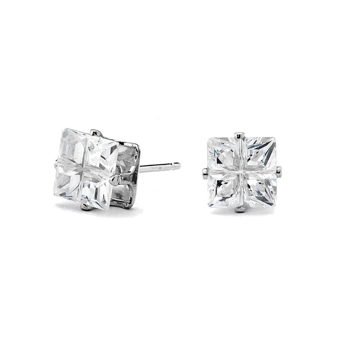 Joy Jewelry Sterling Silver Small Star Cubic Zirconia Stud Earrings (Z01)