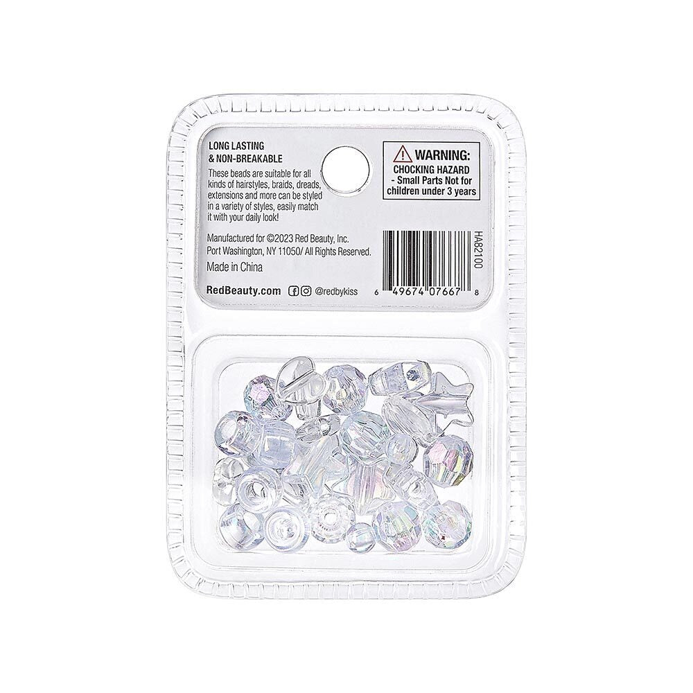 RED BY KISS Luxury Heart & Star Hair Beads 32 Pack