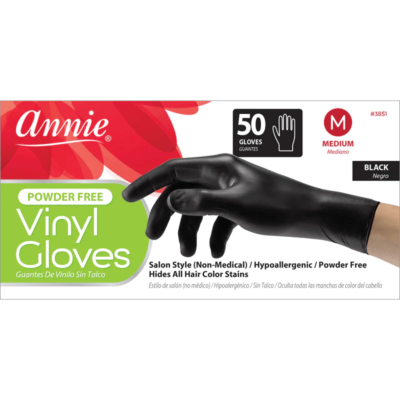 Annie Black Vinyl Gloves 50 Pack