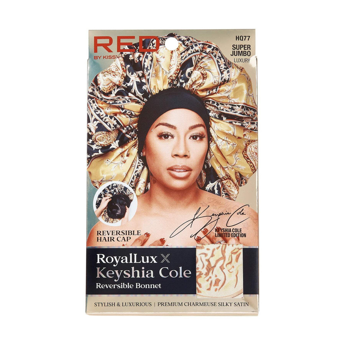 RED BY KISS ROYAL LUX KEYSHIA REVERSIBLE BONNET