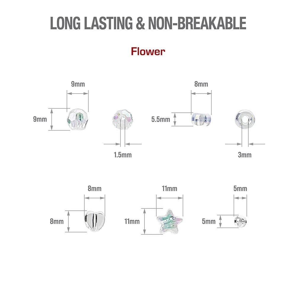 RED BY KISS Luxury Heart & Star Hair Beads 32 Pack