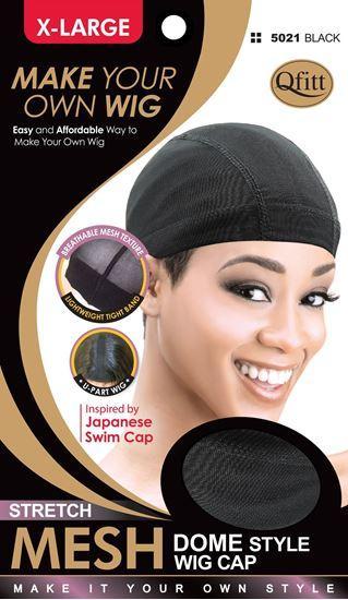 Qfitt Stretch Mesh Dome Wig Cap XL - Black