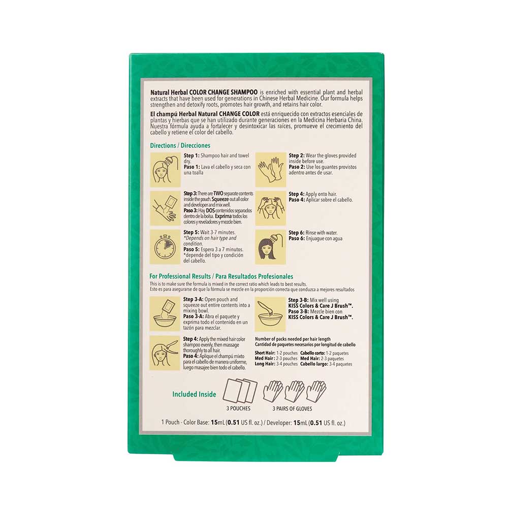 Red By Kiss Hair Dye Shampoo Herbal Gray Coverage