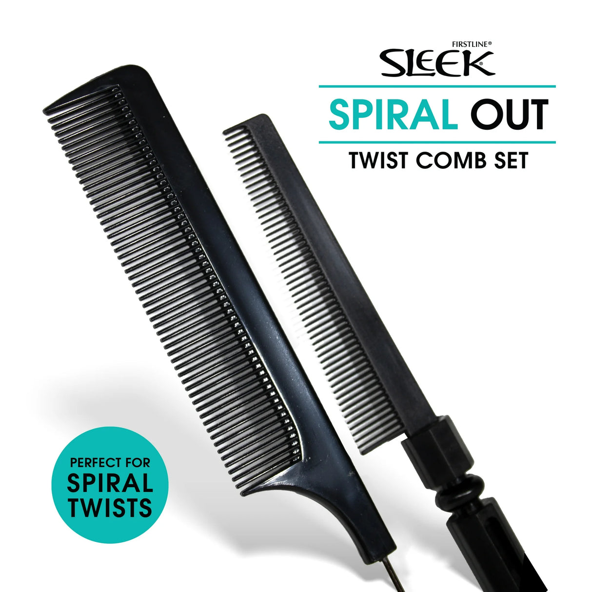 Sleek Twist & Rat Tail Comb Set 2-Pack