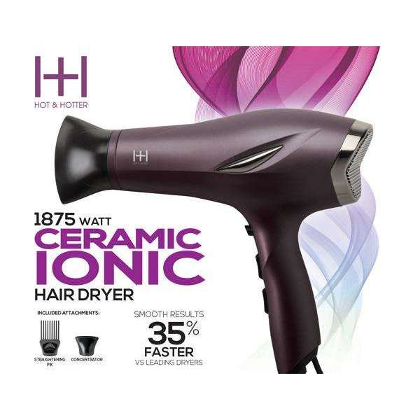 Hot & Hotter Purple 1875 Watt Ceramic Ionic Hair Dryer