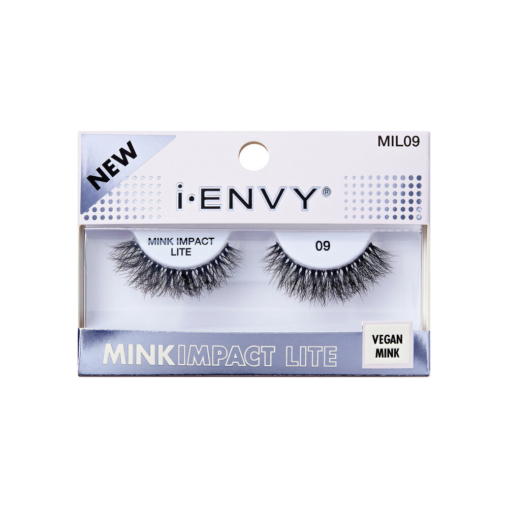 I-ENVY BY KISS MINK IMPACT LITE CLEAR BAND VEGAN FAUX MINK STRIP LASH