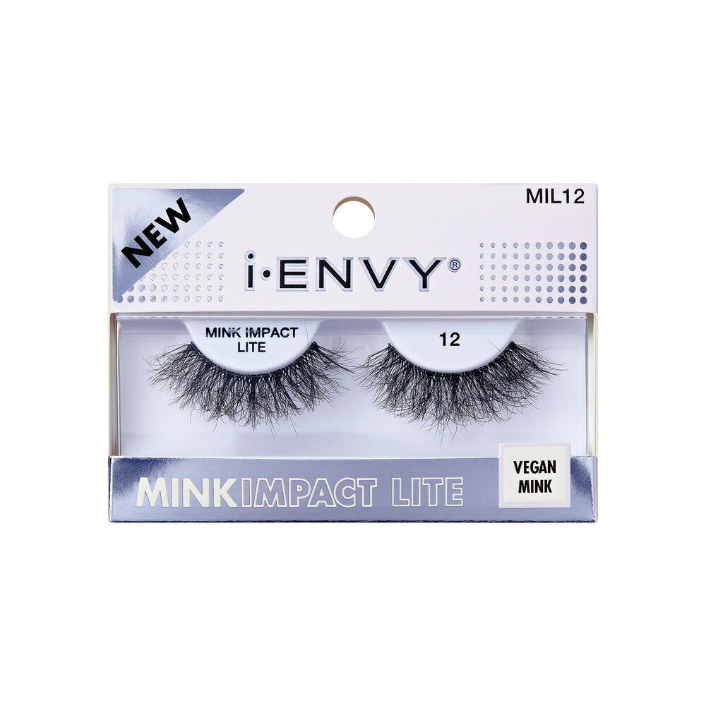 I-ENVY BY KISS MINK IMPACT LITE CLEAR BAND VEGAN FAUX MINK STRIP LASH