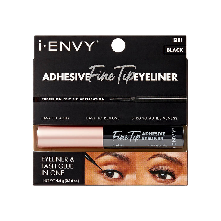 I-ENVY BY KISS BLACK 2-IN-1 BRUSH-ON EYELINER LASH GLUE