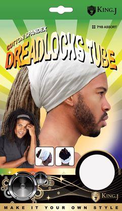 KING J Dread Locks Tube Cotton Spandex Assorted WHITE #710