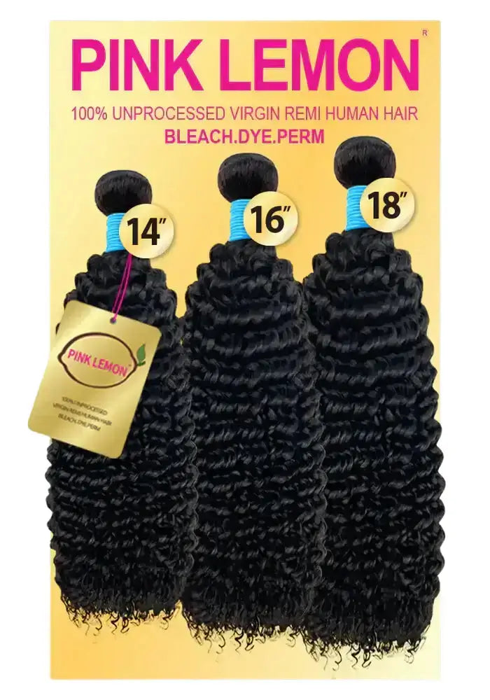 PINK LEMON DEEP CURL 100% HUMAN HAIR (3-Pack)