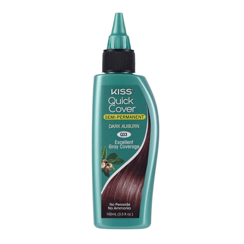 KISS Dark Auburn Quick Cover Hair Color Kit 3.5Oz