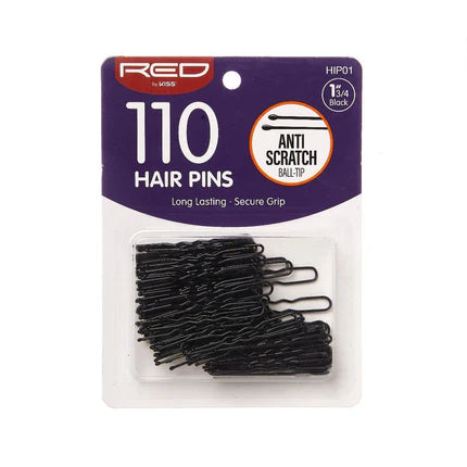 RED BY KISS Black Hair Pins Assorted Length 200 Count