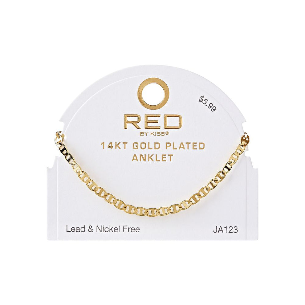 RED BY KISS Jewelry - 14K Gold Plated Anklet Anchor