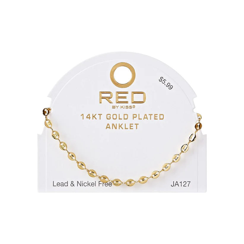 RED BY KISS Jewelry - 14K Gold Plated Anklet Anchor