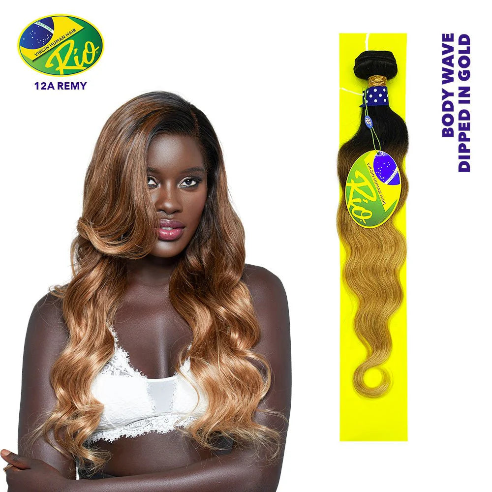 RIO 100% Virgin Human Hair Body Wave – Dipped in Gold