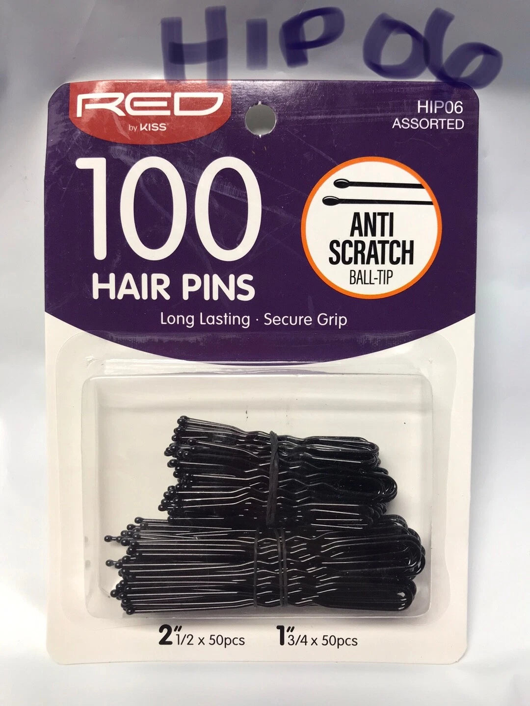 RED BY KISS Black Hair Pins Assorted Length 200 Count