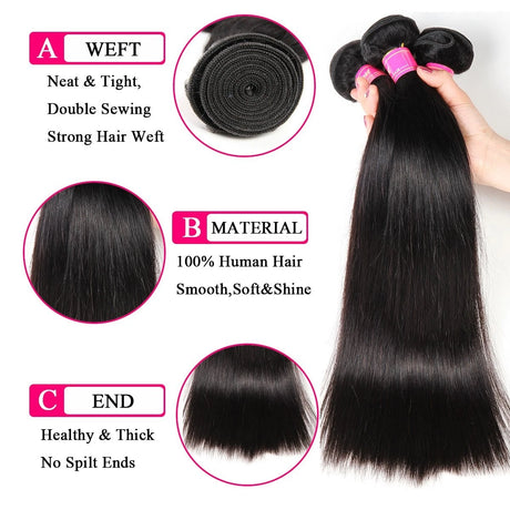 1St Class 100% Brazilian Virgin Hair 10A Straight