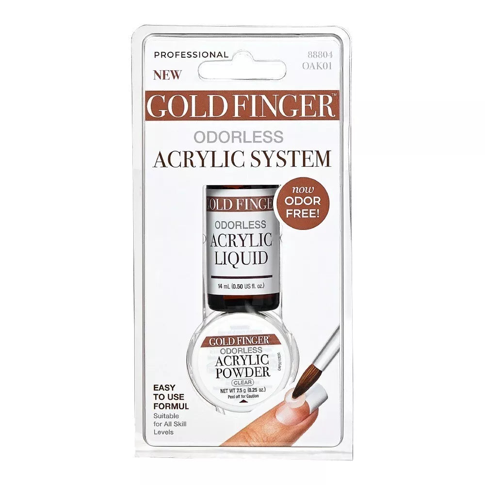KISS Goldfinger Odorless Acrylic System Easy To Use Formula 0.25Oz