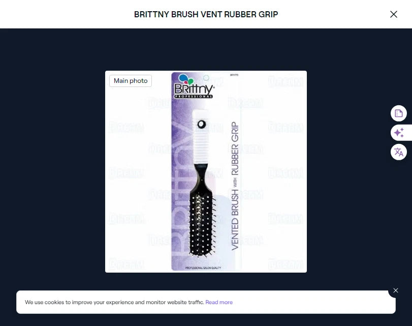 BRITTNY VENTED BRUSH WITH RUBBER GRIP