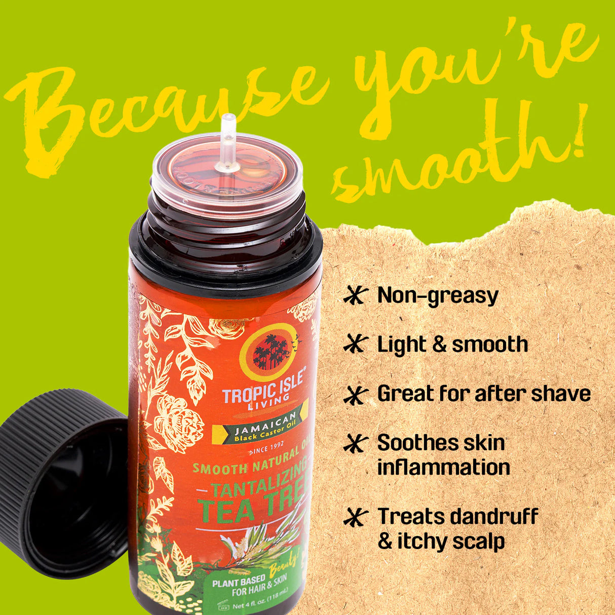 Tropic Isle Smooth Hair & Scalp Oil – 4oz