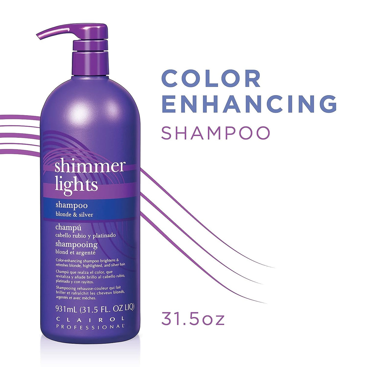 Clairol Professional Shimmer Lights Blonde & Silver Toning Shampoo