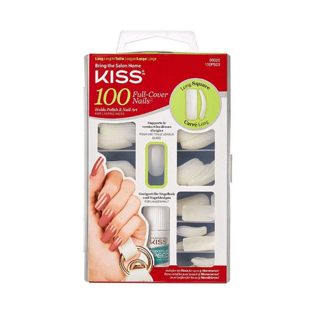 KISS 100 FULL COVER NAILS ACTIVE SQUARE MEDIUM LENGTH ARTIFICIAL NAILS