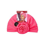 Red Texture Top Knot Turban