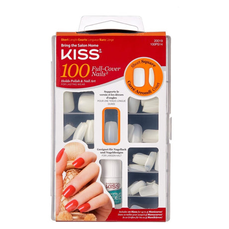 KISS 100 FULL COVER NAILS ACTIVE SQUARE MEDIUM LENGTH ARTIFICIAL NAILS