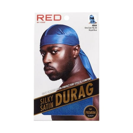 RED BY KISS Black Silky Satin Durag