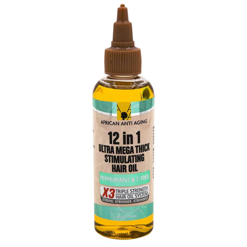 12 In 1 Ultra Mega Thick Stimulating Hair Oil 3.38 oz, 12IN1 Ultra Mega Thick Coconut Oil for deep hydration and scalp nourishment, 12IN1 Ultra Mega Thick Peppermint & Tea Oil for scalp stimulation and hair growth, thick hair oil for all hair types, nourishing hair treatment, hair growth oil, scalp moisturizing oil, ultra-thick hair oil, hair strengthening oil, frizz control hair oil, healthy shiny hair oil, natural hair care oil, moisturizing hair serum, revitalizing hair oil, 12-in-1 hair care solution, 
