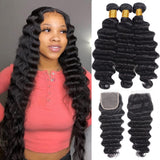 Zury First Loose Deep 3-Piece Bundle Set with Closure