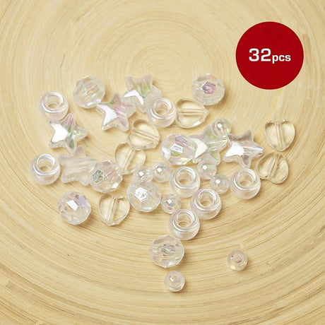 RED BY KISS Luxury Heart & Star Hair Beads 32 Pack